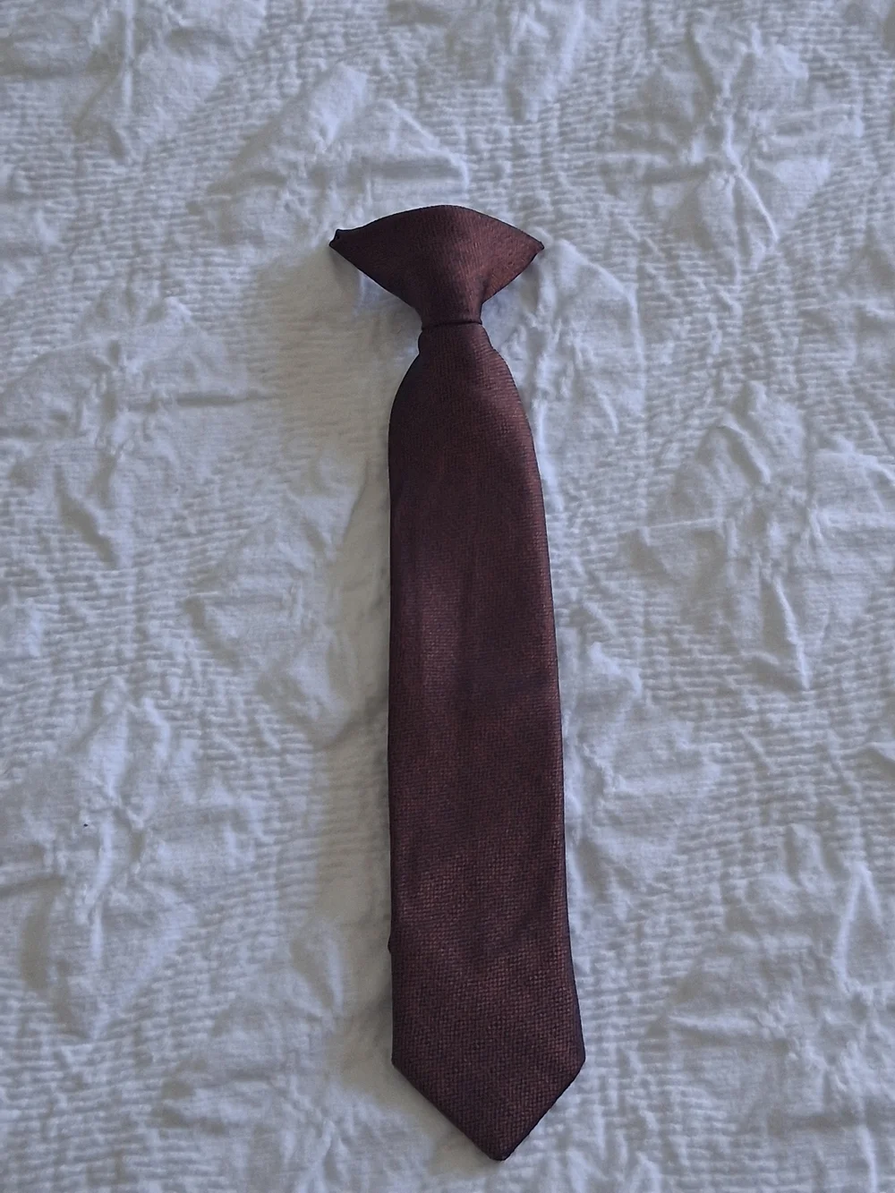 Kid's Clip-On Burgundy and Black Dress Tie Set — Classic Formal Neckties Preppy